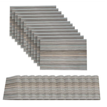 Load image into Gallery viewer, Dainty Home Multistripes Woven Textilene Crossweave With Textured Geometric Stripe Pattern Reversible 13&quot; x 19&quot; Rectangular Placemats
