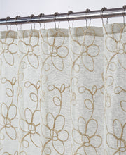 Load image into Gallery viewer, Dainty Home Rita 3D Linen Look Textured Floral 3D Chenille Designed Fabric Shower Curtain
