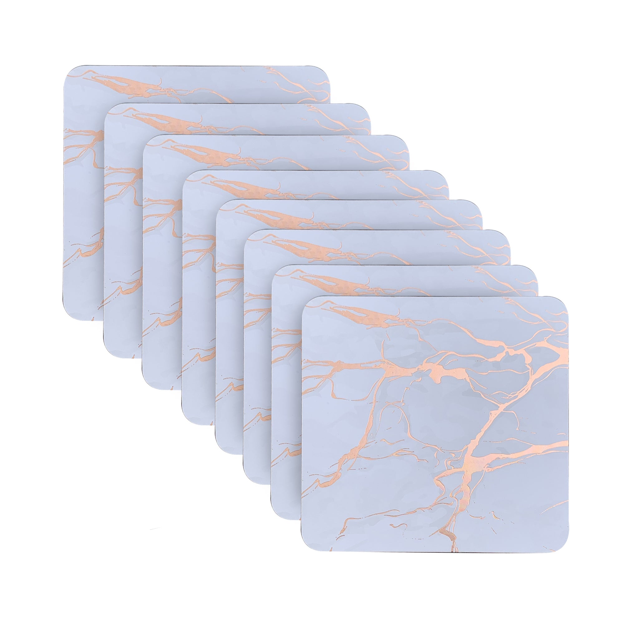 Dainty Home Marble Cork Foil Printed Marble Granite Designed Thick Cork Textured 4" x 4" Square Coasters