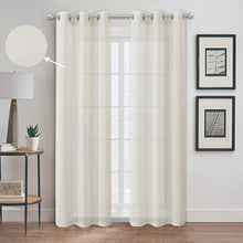 Load image into Gallery viewer, Dainty Home Au Natural Airy &amp; Breathable Light Filtering Grommet Panel Pair
