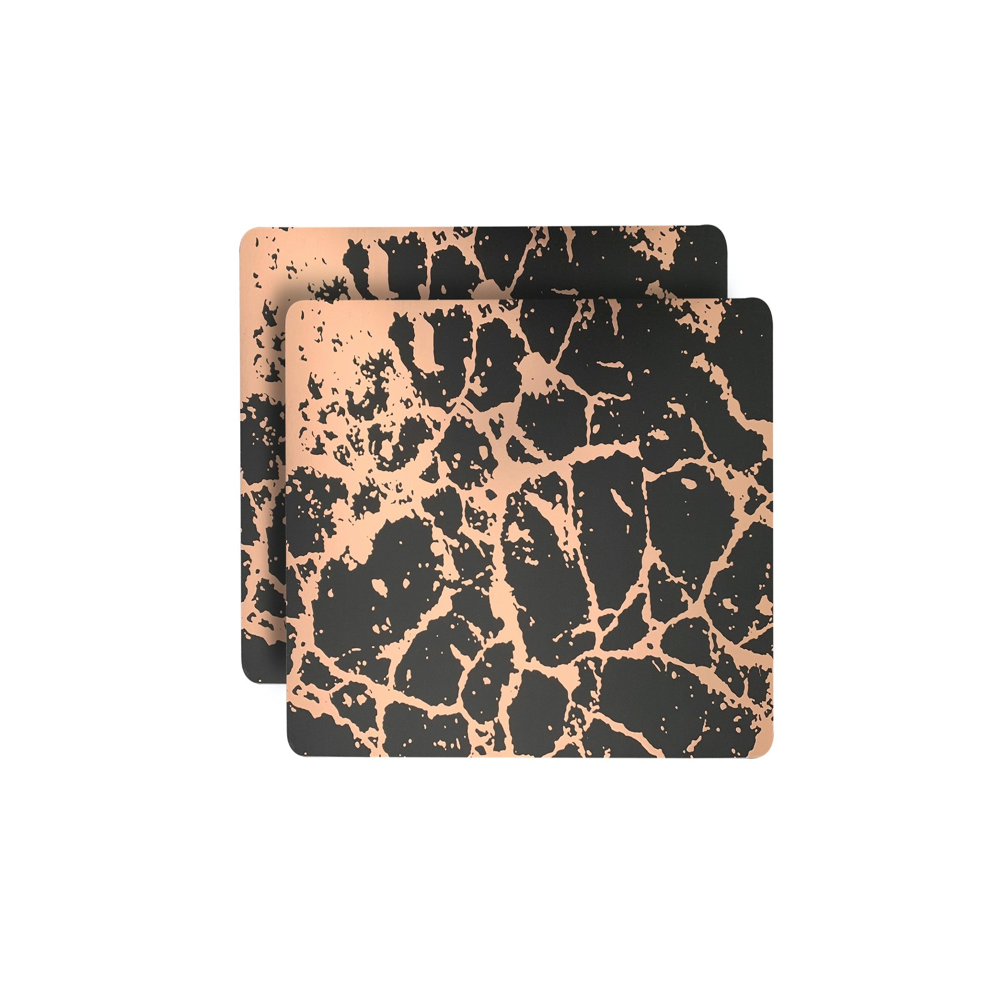 Dainty Home Marble Cork Foil Printed Marble Granite Designed Thick Cork Textured 15" x 15" Square Placemats