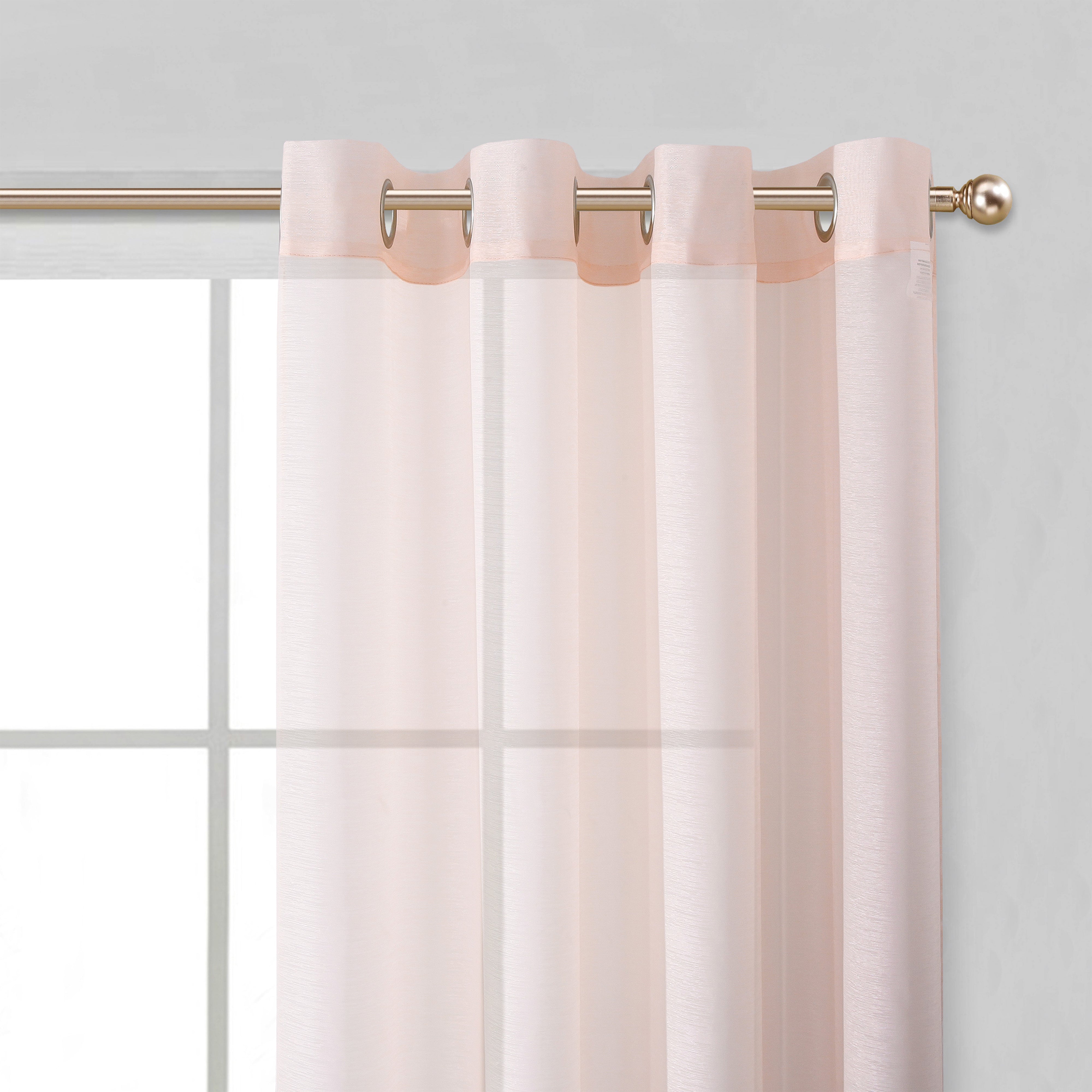 Dainty Home Malibu Solid Airy & Breathable Semi-Sheer Light Filtering Extra Wide Grommet Panel Pair