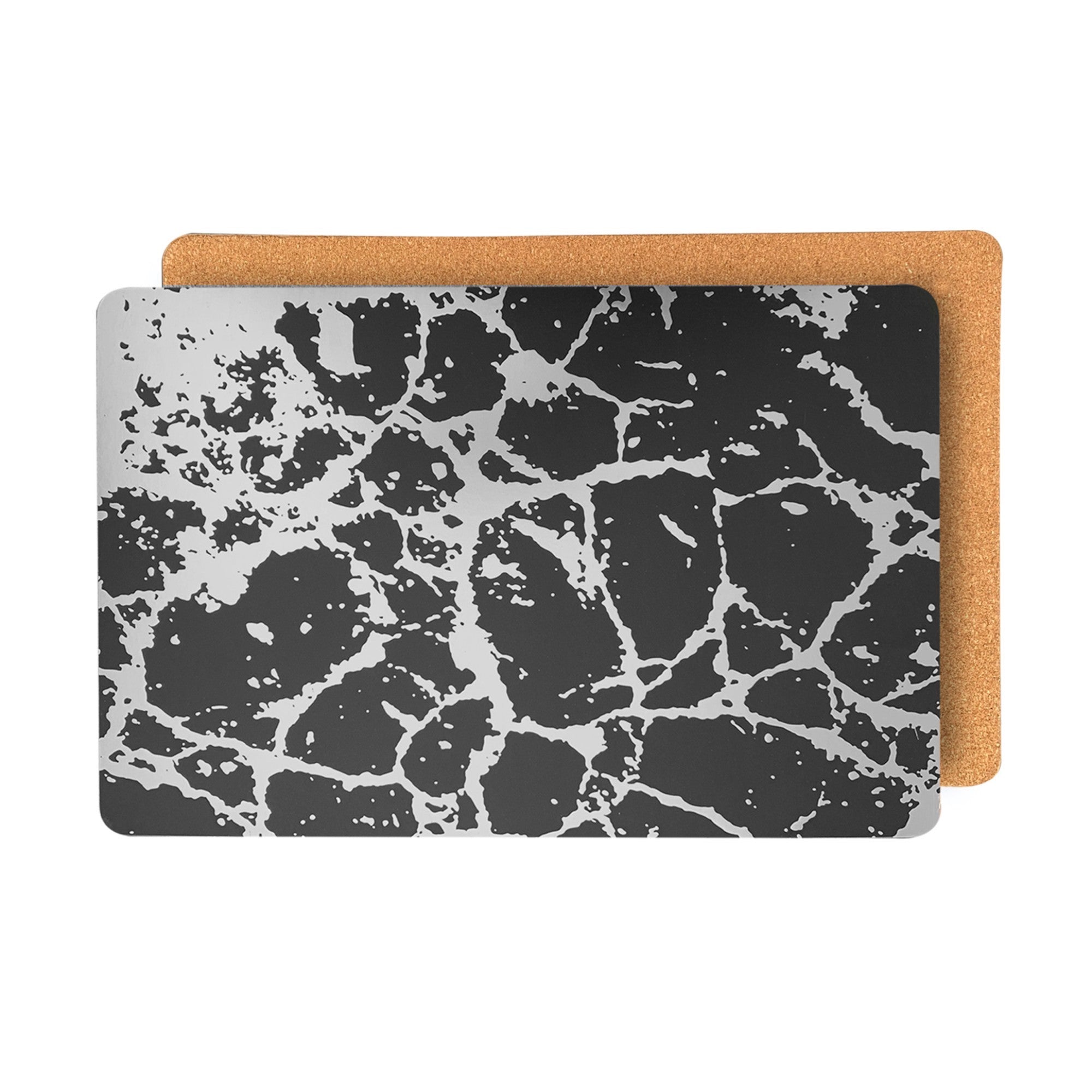 Dainty Home Marble Cork Foil Printed Marble Granite Designed Thick Cork Textured 12" x 18" Rectangular Placemats