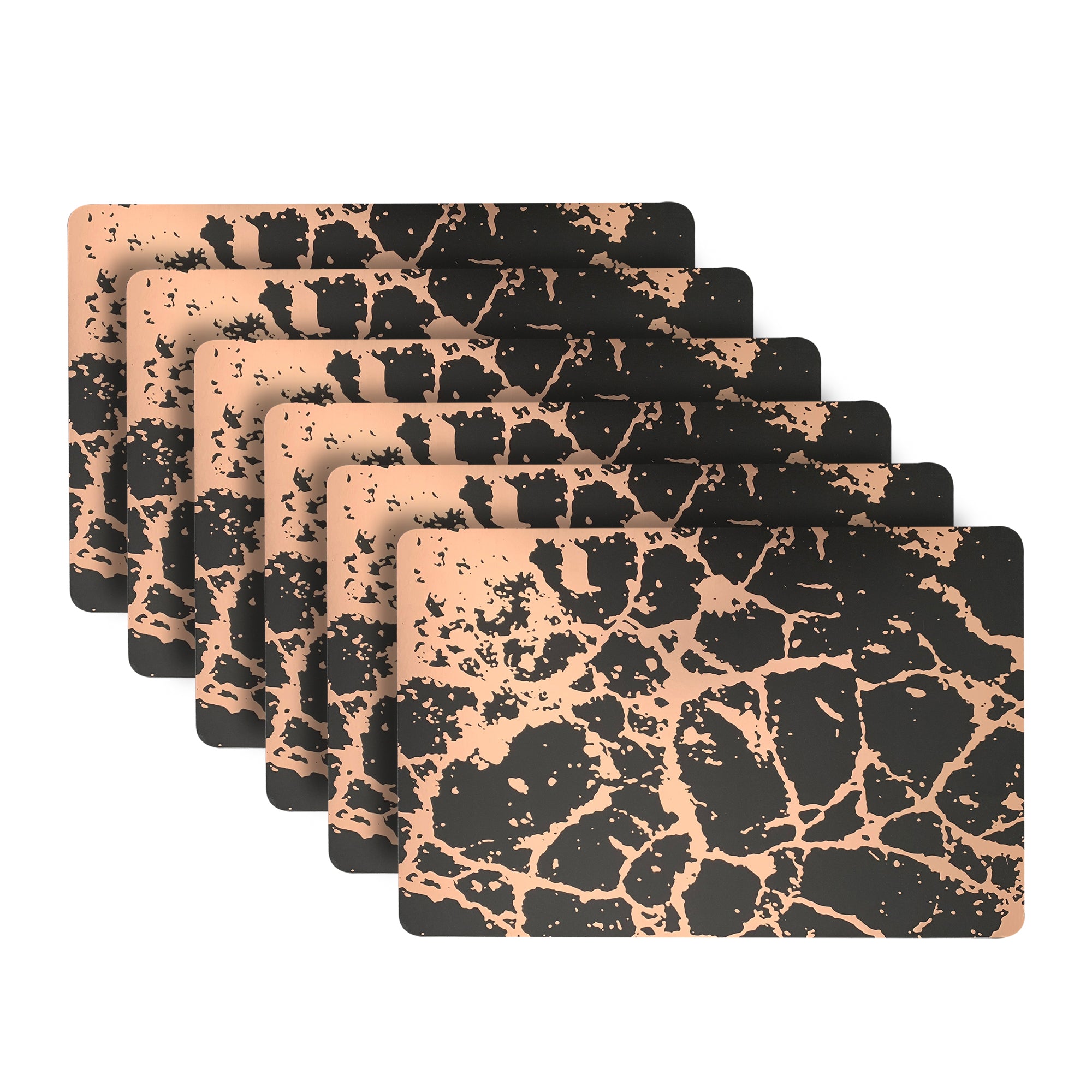 Dainty Home Marble Cork Foil Printed Marble Granite Designed Thick Cork Textured 12" x 18" Rectangular Placemats