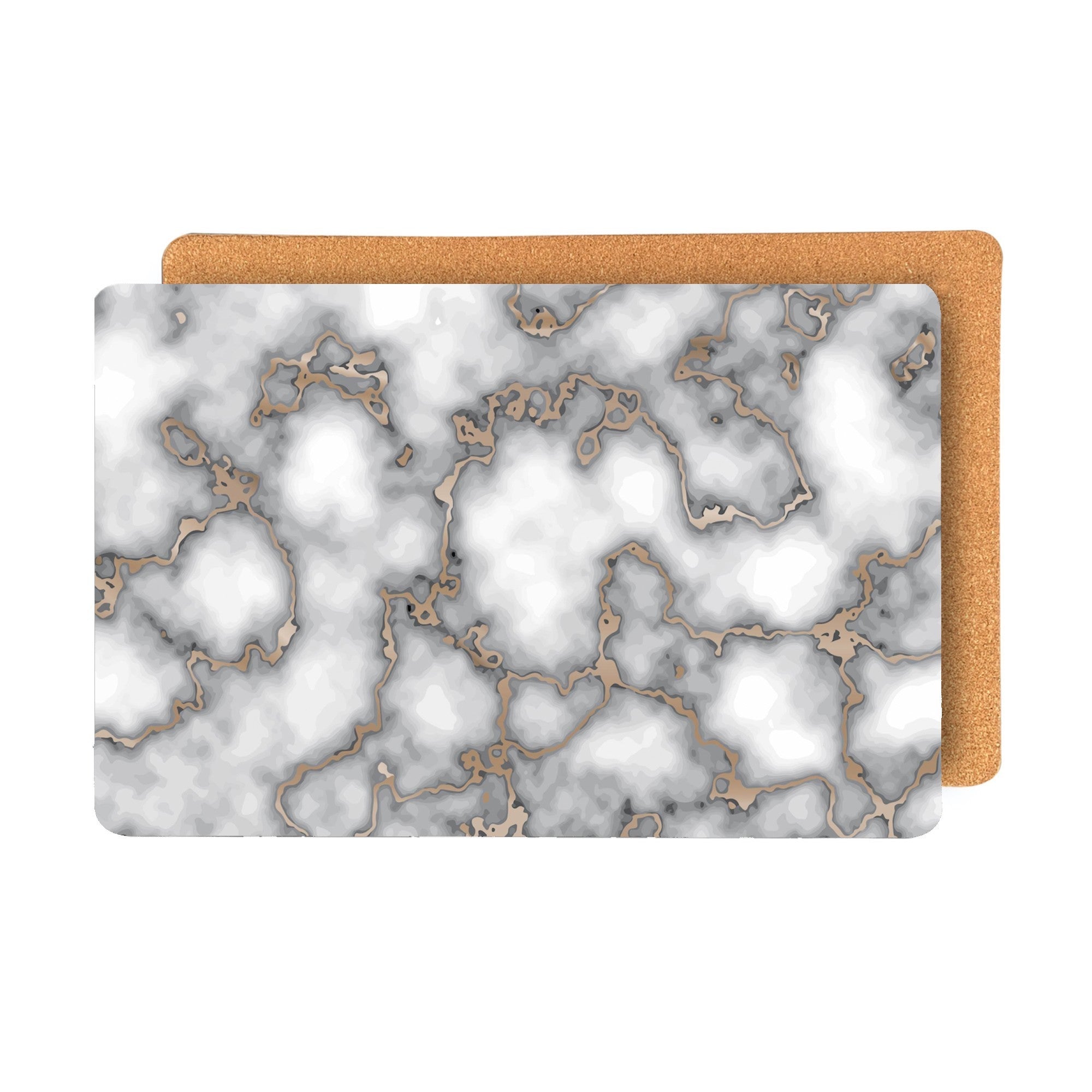 Dainty Home Marble Cork Foil Printed Marble Granite Designed Thick Cork Textured 12" x 18" Rectangular Placemats