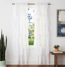 Load image into Gallery viewer, Dainty Home Carnival Pleated Layers Light Filtering Airy &amp; Breathable Rod Pocket Panel Pair
