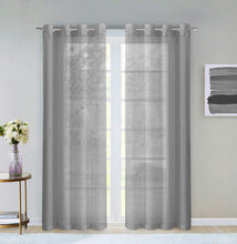 Load image into Gallery viewer, Dainty Home Malibu Solid Airy &amp; Breathable Semi-Sheer Light Filtering Extra Wide Grommet Panel Pair
