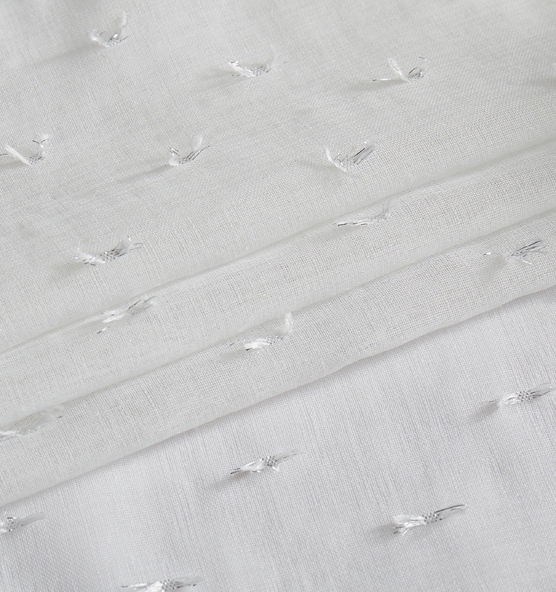 Dainty Home Sprinkles Boho Linen Look Fabric With 3D Embellished Lurex Sprinkles Light Filtering Grommet Panel Pair