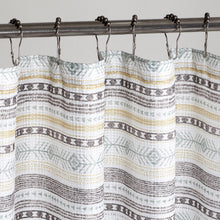 Load image into Gallery viewer, Dainty Home Printed 3D Waffle Weave Textured Aztec Designed Shower Curtain with 12 Roller Ball Hooks Included 70&quot; x 72&quot; in Multicolor
