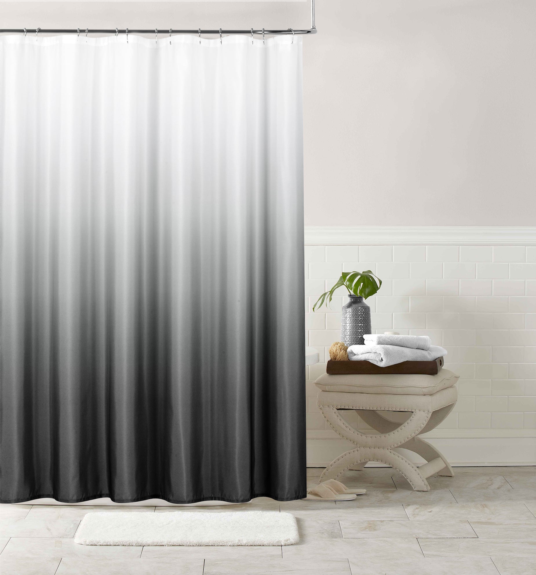 Dainty Home Shades Printed Fabric 3D Textured Gradient Colors Ombre Designed Fabric Shower Curtain 70" x 72"