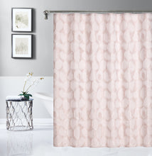 Load image into Gallery viewer, Dainty Home Tiles 3D Embossed Textured Lustrous Lurex Tile Designed Fabric Shower Curtain
