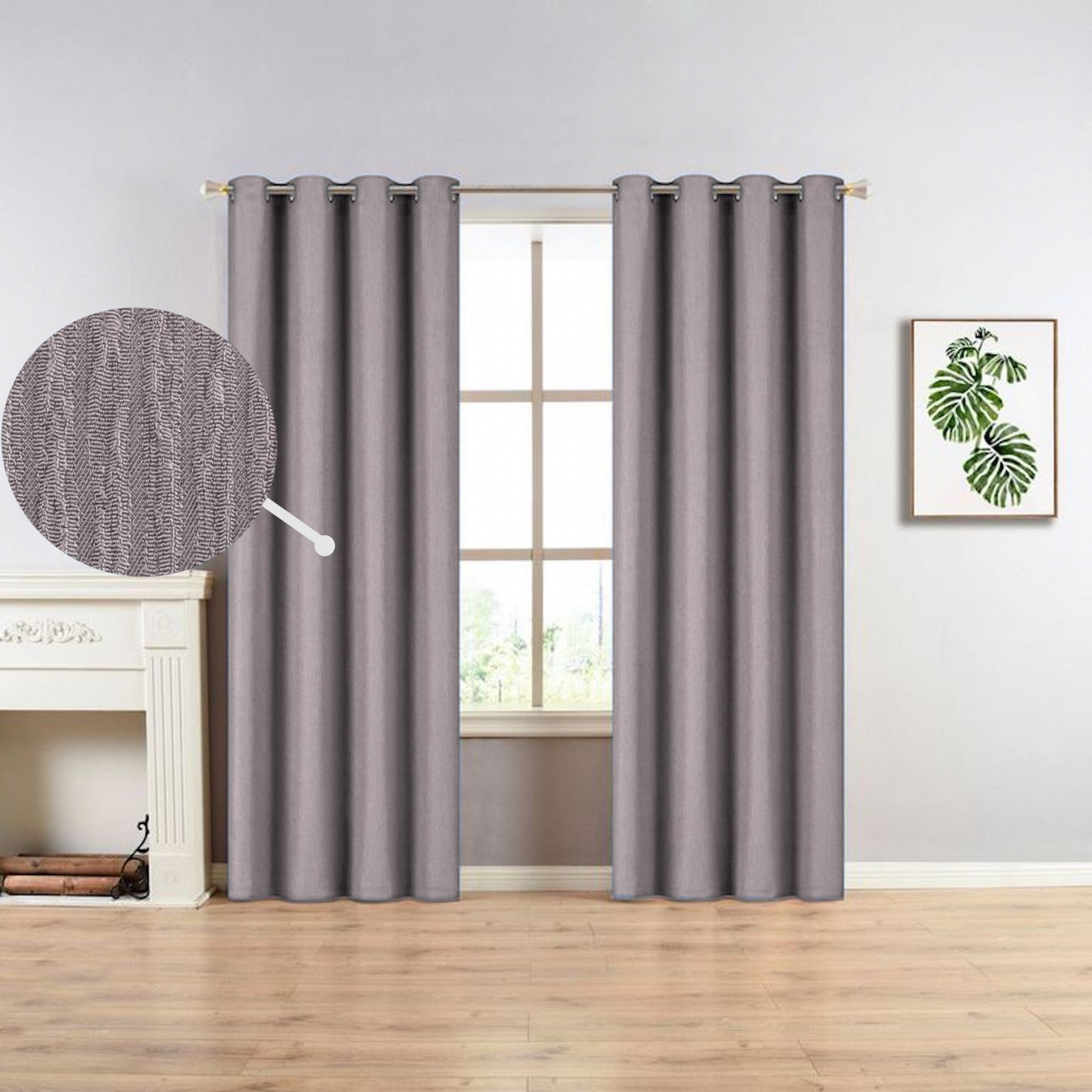 Dainty Home Briggite 3D Embossed Jacquard Weaved Room Darkening Extra Wide Window Panel Pair