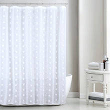 Load image into Gallery viewer, Dainty Home Cloud Modern 3D Linen-Look Fabric Shower Curtain With 3D Cotton Like Puffs
