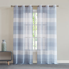 Load image into Gallery viewer, Dainty Home Chelsea Boho Ombre Striped Gradient Linen Look Light Filtering Grommet Panel Pair

