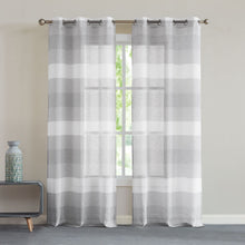 Load image into Gallery viewer, Dainty Home Chelsea Boho Ombre Striped Gradient Linen Look Light Filtering Grommet Panel Pair
