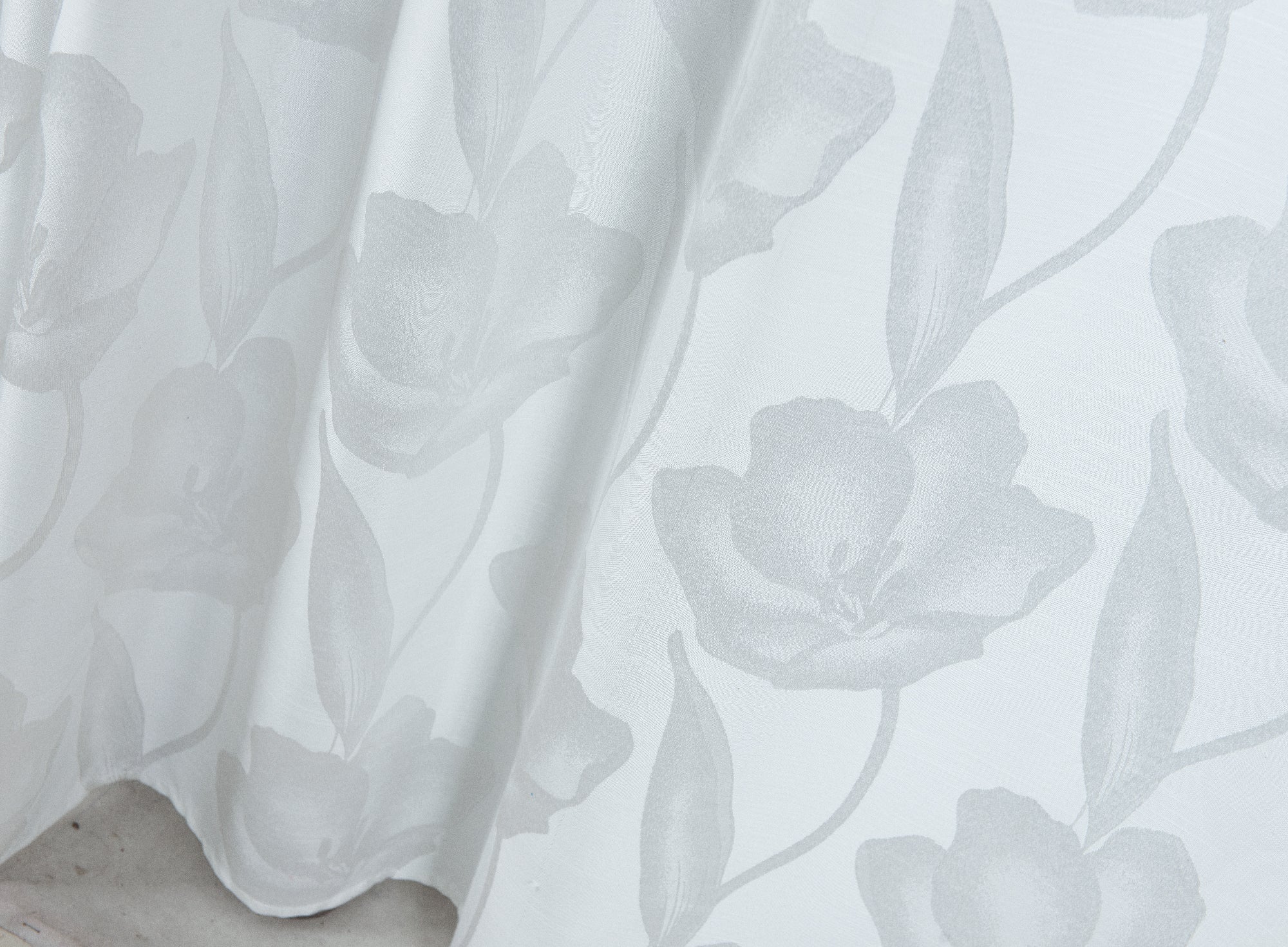 Dainty Home Lily 3D Floral Textured Weaved Lurex Floral Designed Fabric Shower Curtain