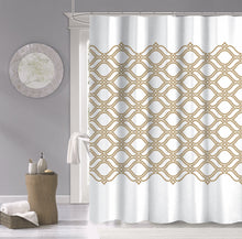 Load image into Gallery viewer, Dainty Home 100% Cotton Printed Diamonte Designed 70&quot; x 72&quot; Shower Curtain
