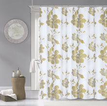 Load image into Gallery viewer, Dainty Home 100% Cotton Printed Flower Burst Designed 70&quot; x 72&quot; Shower Curtain
