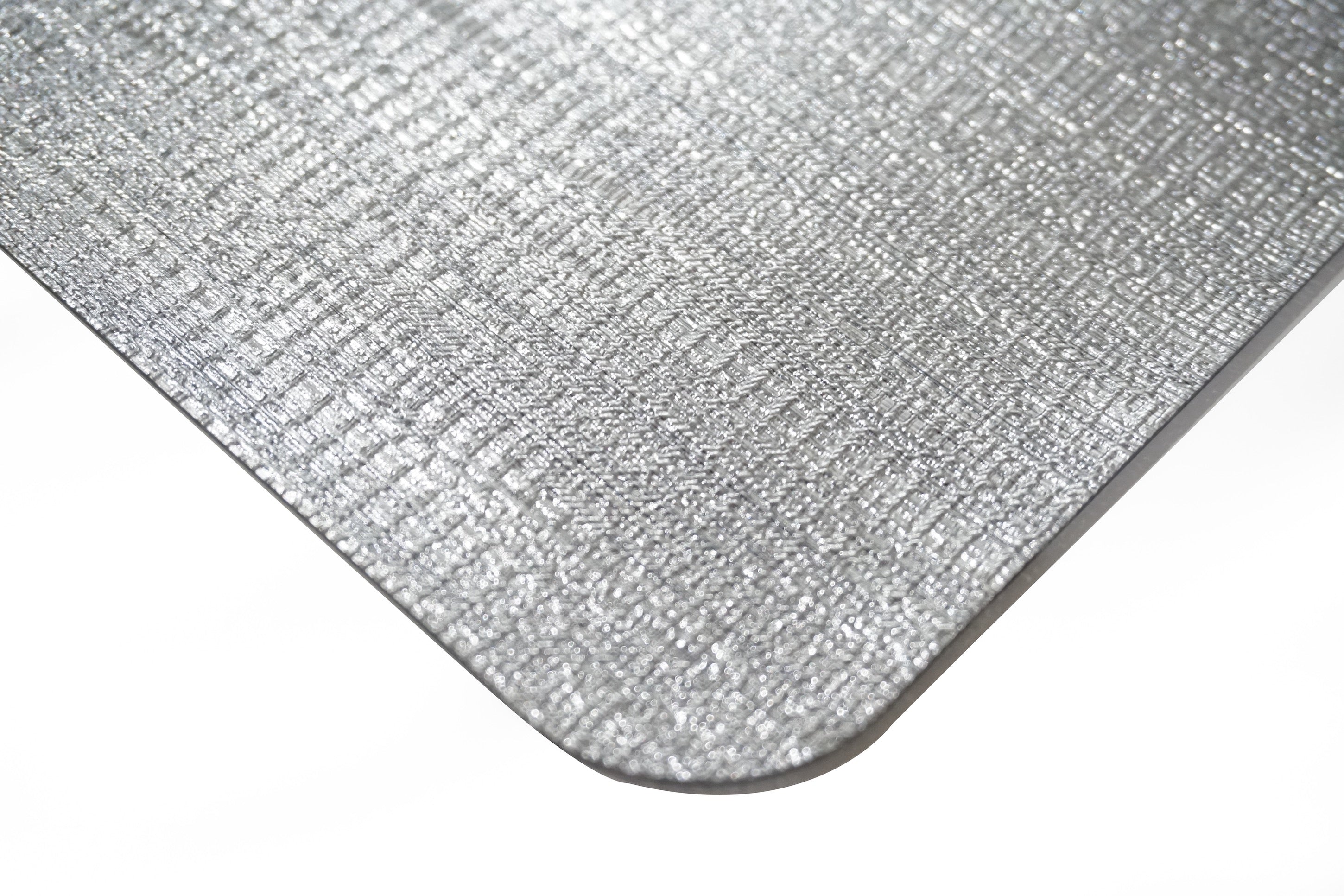 Dainty Home Metallic Galaxy Vinyl Smooth Linear Striped Textured Reversible 15" x 15" Square Placemats