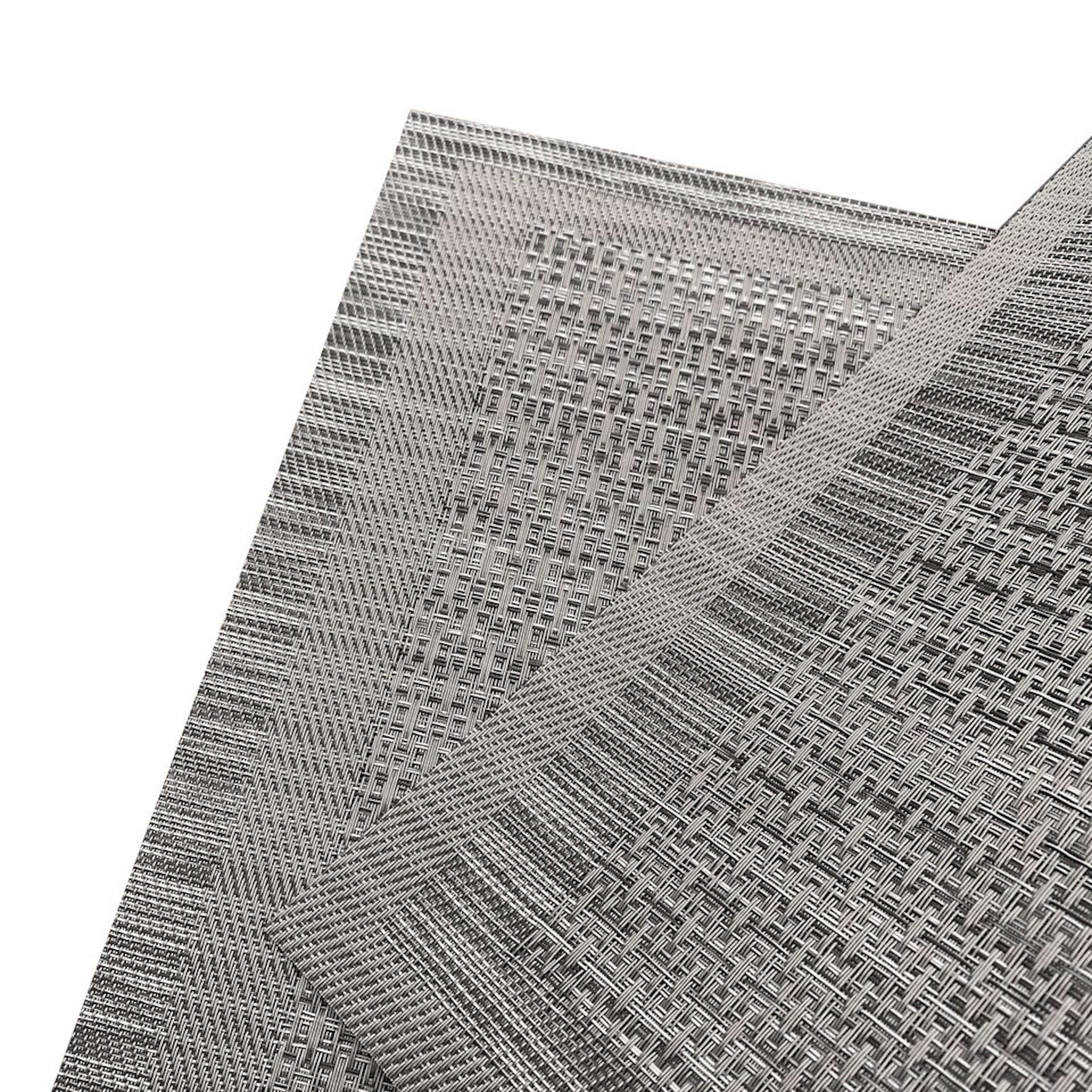 Dainty Home Geneva Woven Textilene Crossweave With Textured Geometric Stripe Pattern Reversible 13" x 19" Rectangular Placemats