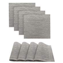 Load image into Gallery viewer, Dainty Home Geneva Woven Textilene Crossweave With Textured Geometric Stripe Pattern Reversible 15&quot; x 15&quot; Square Placemats
