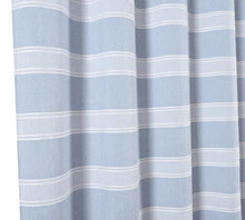 Load image into Gallery viewer, Dainty Home Madison Striped Textured Embossed Weaved Striped Cotton Feel Designed Fabric Shower Curtain
