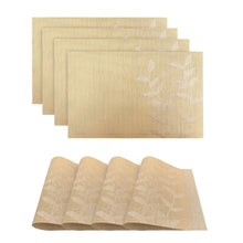 Load image into Gallery viewer, Dainty Home Leaf Woven Textilene Crossweave With Textured Floral Leaves Pattern Reversible 12&quot; x 18&quot; Rectangular Placemats
