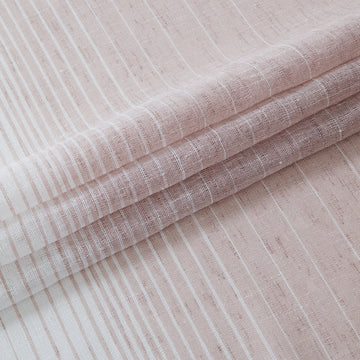 Candy Stripe Linen Fabric Light Cotton Material Cute Striped White Lines  Home Decor, Dressmaking - 59 or 150cm wide - Light Brown - Lush Fabric
