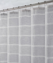 Load image into Gallery viewer, Dainty Home Lurex Stripe 3D Lurex Embedded Textured Striped Linen Look Shower Curtain With Lurex Stripes
