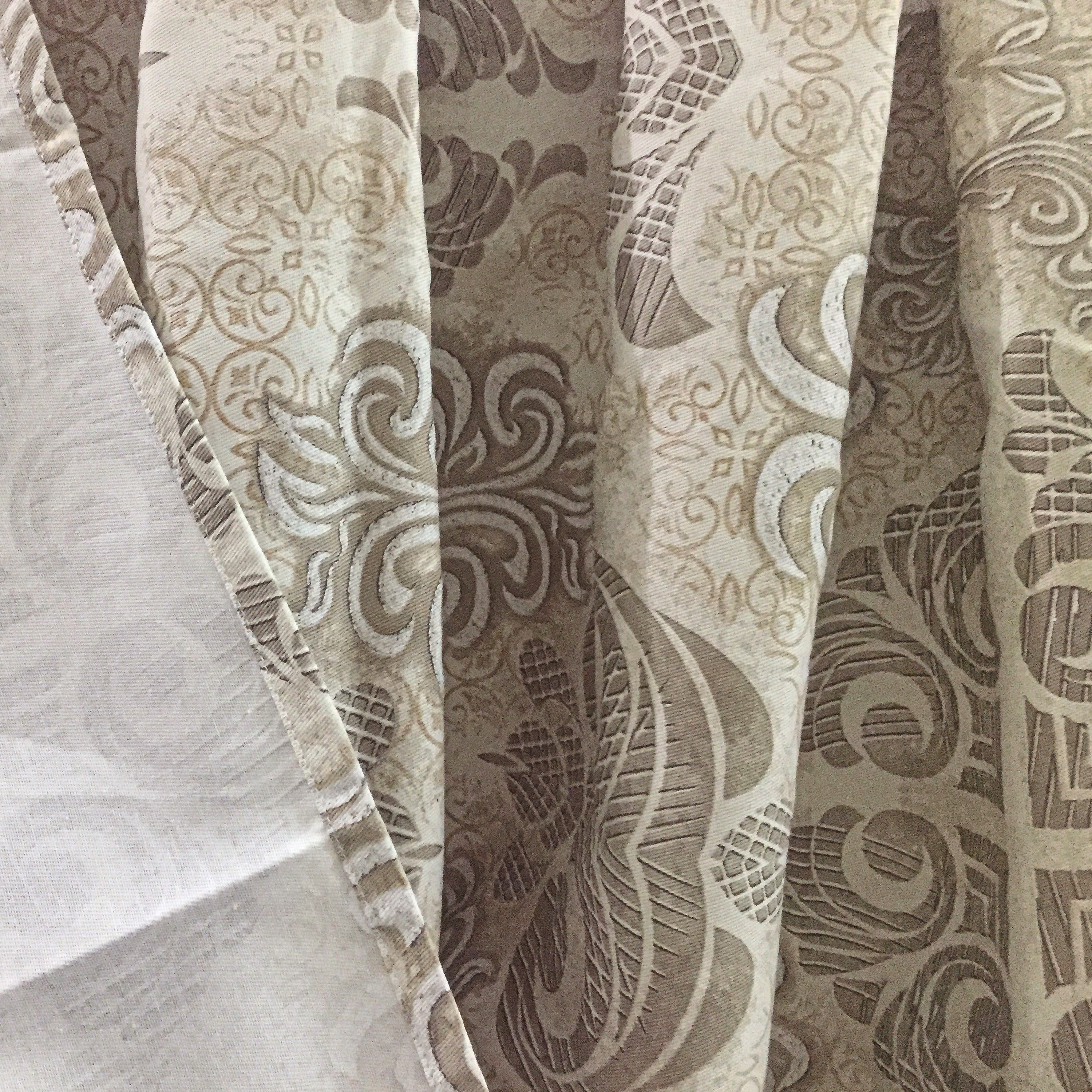 Dainty Home 100% Cotton Mosaic Fabric Shower Curtain, 70'' W x 72'' L 