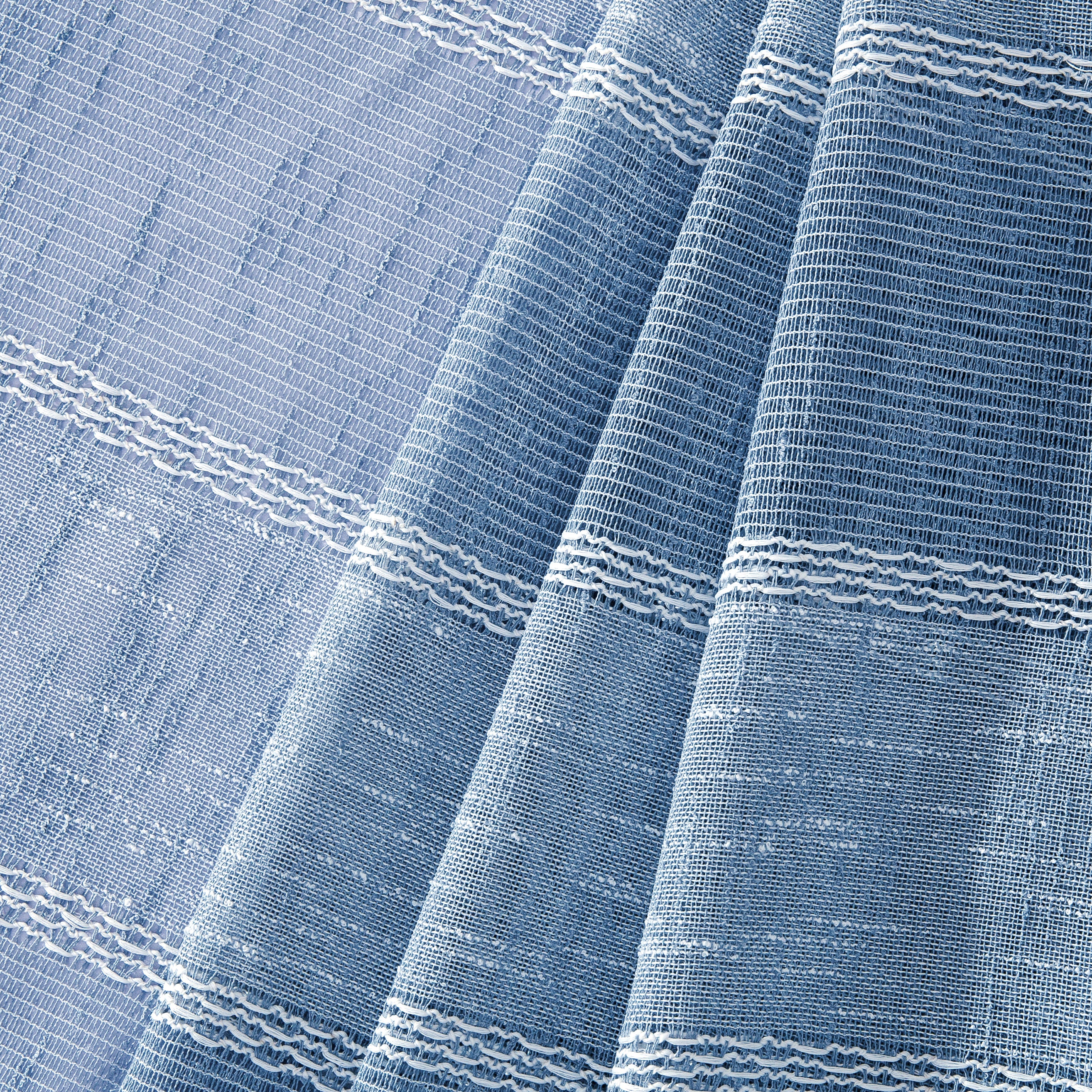 Dainty Home Megan 3D Linen Textured Linen Look Chenille Striped Designed Fabric Shower Curtain