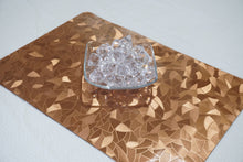 Load image into Gallery viewer, Dainty Home Metallic Leaf Vinyl Leaf Slash Look Textured Reversible 12&quot; x 18&quot; Rectangular Placemats
