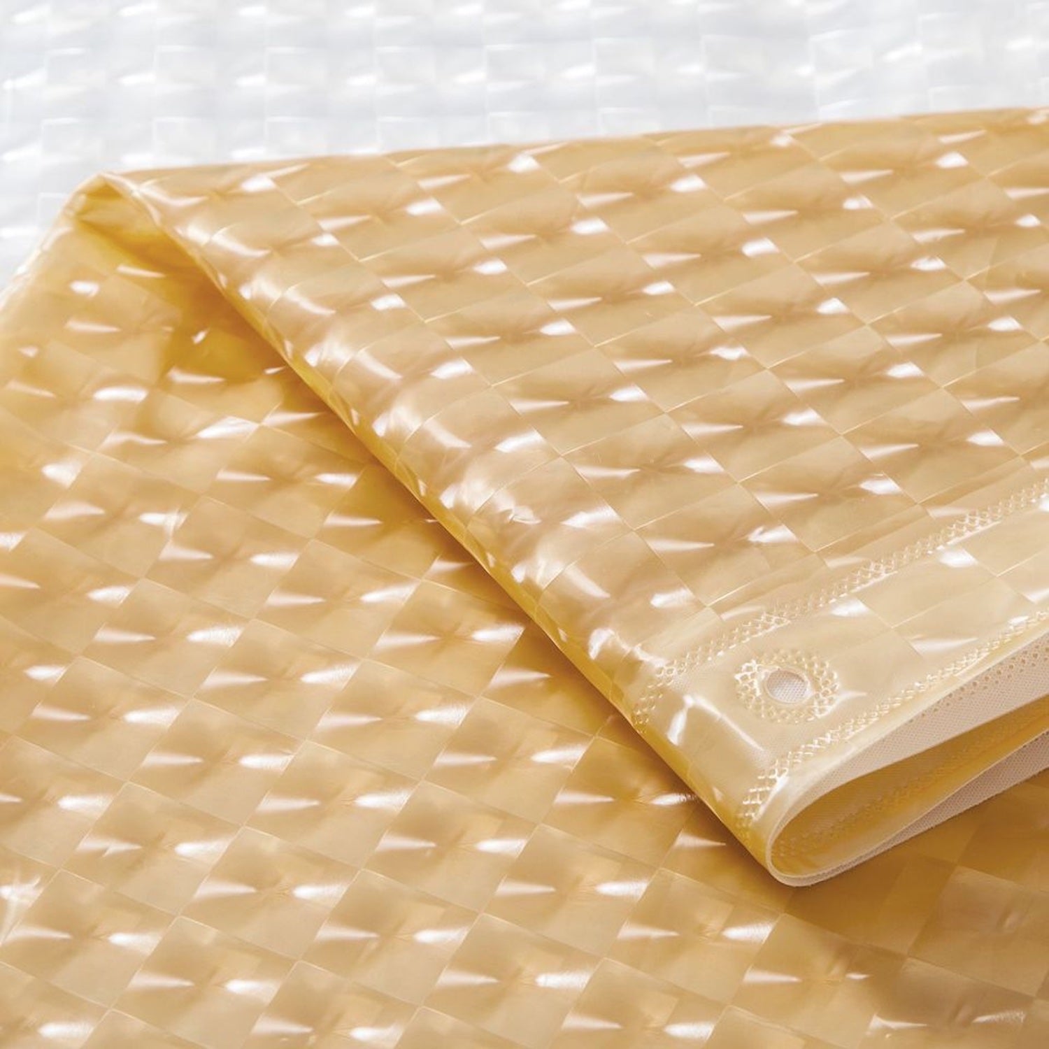 Dainty Home Mist 3D Eco-Friendly Embossed Textured Striped Ombre Checkers Designed Shower Curtain Liner
