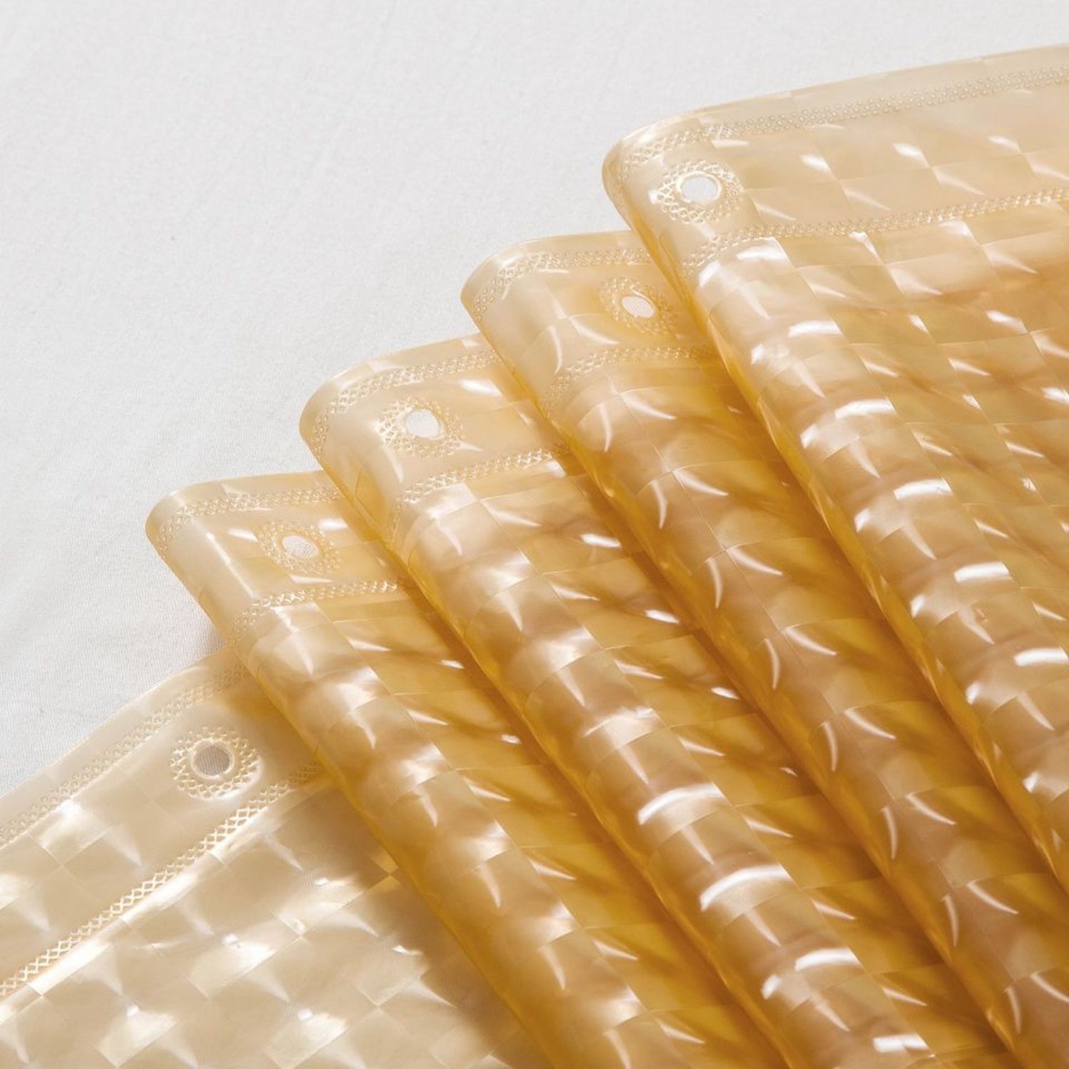 Dainty Home Mist 3D Eco-Friendly Embossed Textured Striped Ombre Checkers Designed Shower Curtain Liner