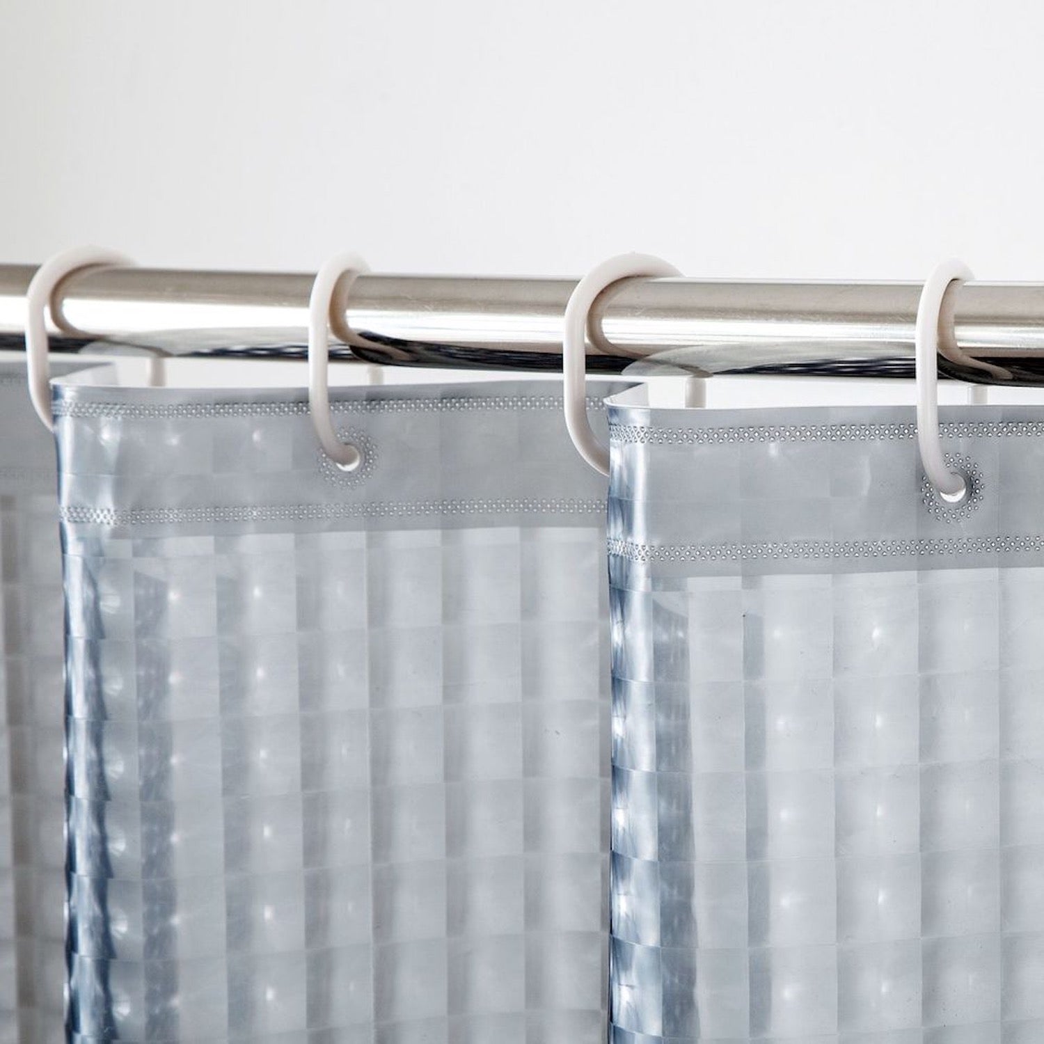 Dainty Home Mist 3D Eco-Friendly Embossed Textured Striped Ombre Checkers Designed Shower Curtain Liner