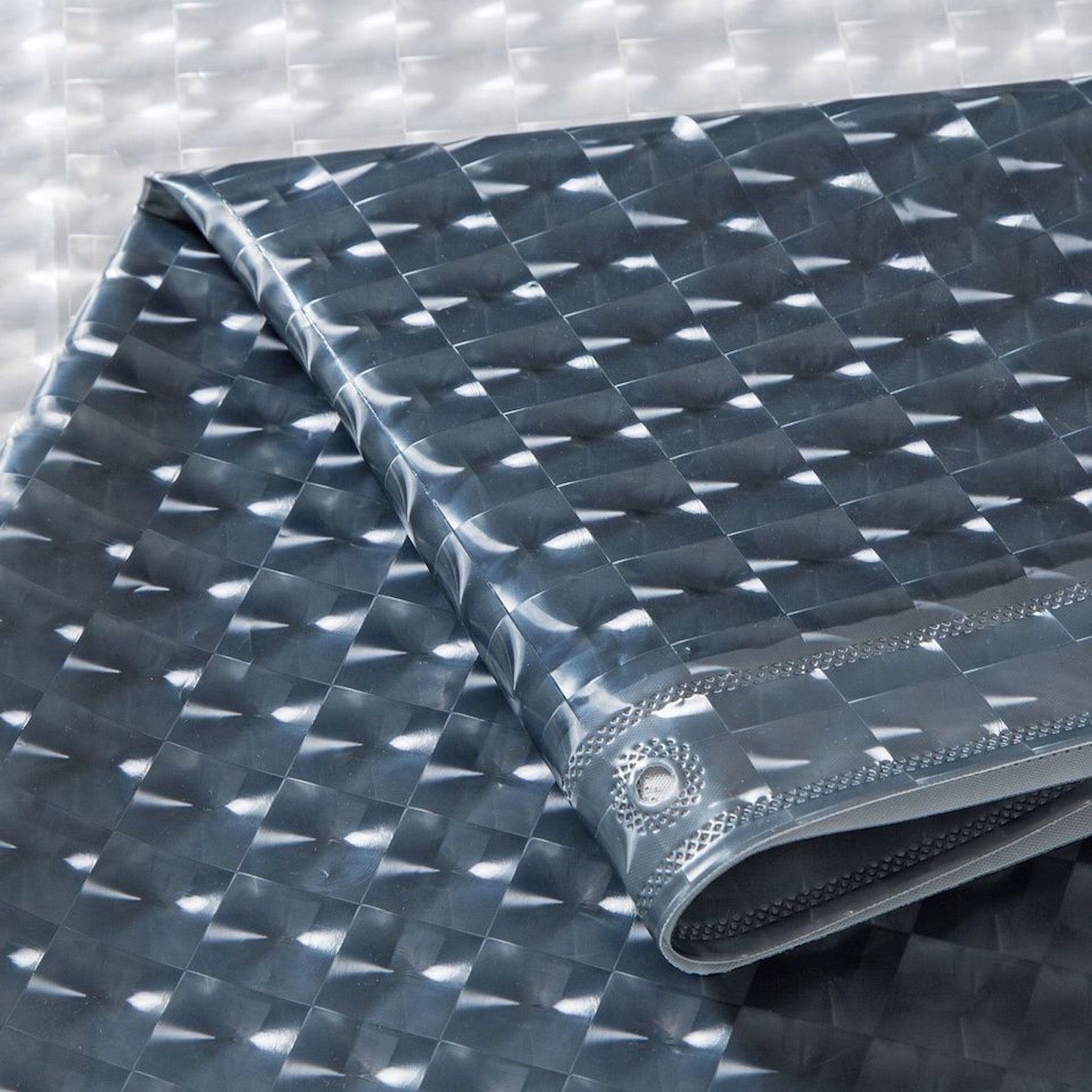 Dainty Home Mist 3D Eco-Friendly Embossed Textured Striped Ombre Checkers Designed Shower Curtain Liner