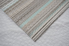 Load image into Gallery viewer, Dainty Home Multistripes Woven Textilene Crossweave With Textured Geometric Stripe Pattern Reversible 15&quot; x 15&quot; Square Placemats
