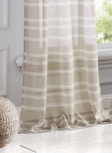 Load image into Gallery viewer, Dainty Home Naples Boho Striped Design Linen Look Light Filtering Grommet Panel Pair
