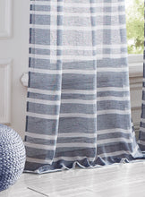 Load image into Gallery viewer, Dainty Home Naples Boho Striped Design Linen Look Light Filtering Grommet Panel Pair
