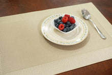 Load image into Gallery viewer, Dainty Home Napa Woven Textilene Crossweave With Solid Geometric Pattern Reversible 15&quot; x 15&quot; Square Placemats
