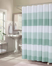 Load image into Gallery viewer, Dainty Home Ombre Waffle 3D Striped Waffle Weave Textured Ombre Stripe Designed Fabric Shower Curtain

