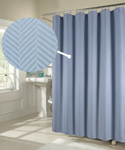 Load image into Gallery viewer, Dainty Home Latona Heavy Matelasse Fabric Shower Curtain with Cotton Feel and Chevron Pattern
