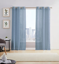 Load image into Gallery viewer, Dainty Home Hannah Solid Criss-Cross Weave Fabric Semi-Sheer Airy &amp; Breathable Light Filtering Grommet Panel Pair
