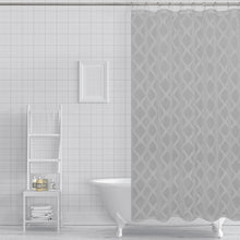 Load image into Gallery viewer, Dainty Home Aurora Modern 3D Chenille Embroidered Diamonds Linen-Look Shower Curtain
