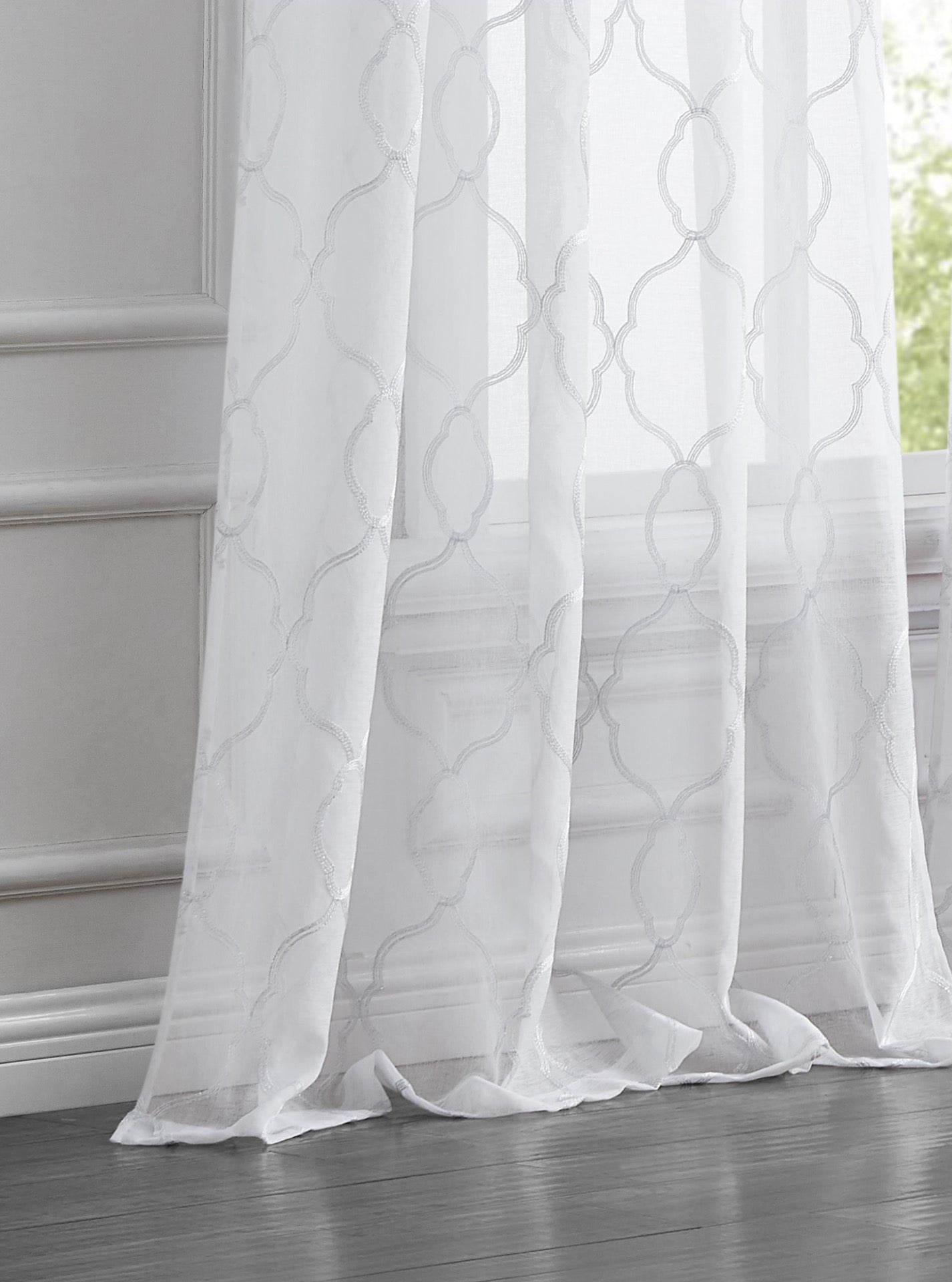 Dainty Home Springfield Contemporary 3D Lurex Embroidered Textured Sheer Grommet Single Panel