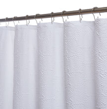 Load image into Gallery viewer, Dainty Home Sunrise 3D Embossed Textured Cotton Feel Sun Designed Fabric Shower Curtain
