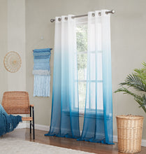 Load image into Gallery viewer, Dainty Home Shadow Ombre Linen Look Boho Gradient Linen Textured Grommet Panel Pair
