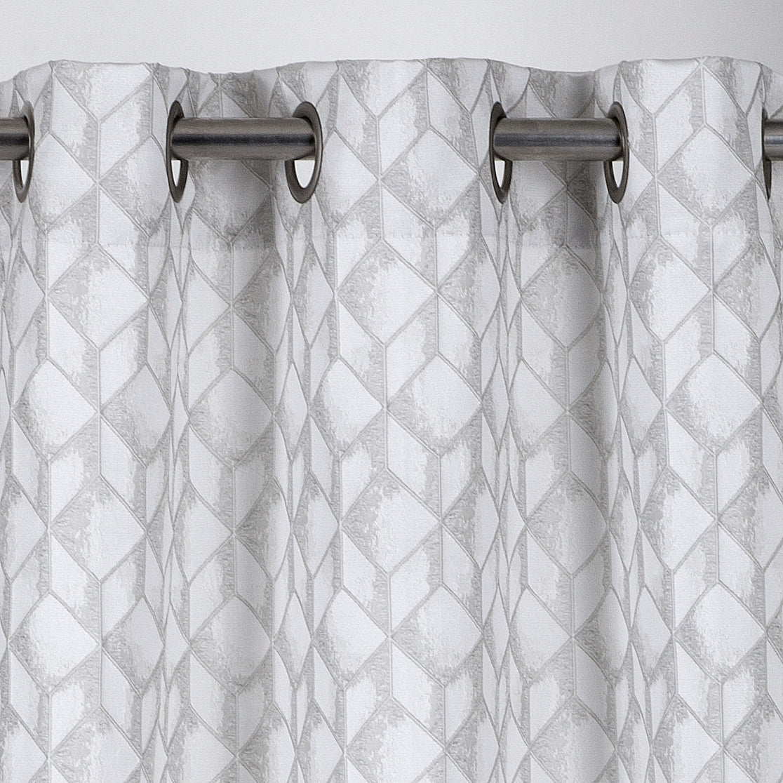 Dainty Home Topaz Textured 3D Lustrous Geometric Look Room Darkening Grommet Panel Pair