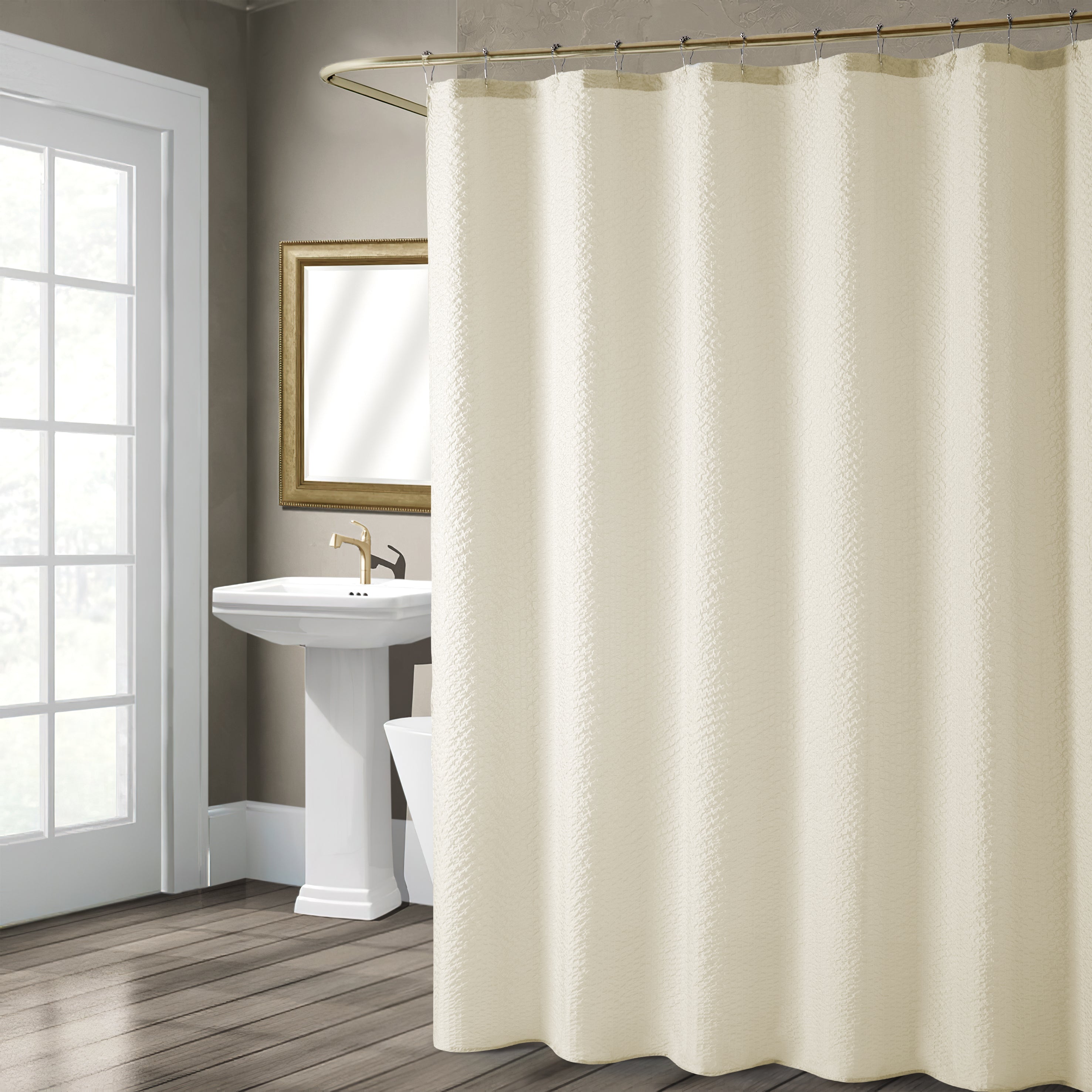 Dainty Home Tranquility Embossed Seersucker Designed 70" x 72" Shower Curtain