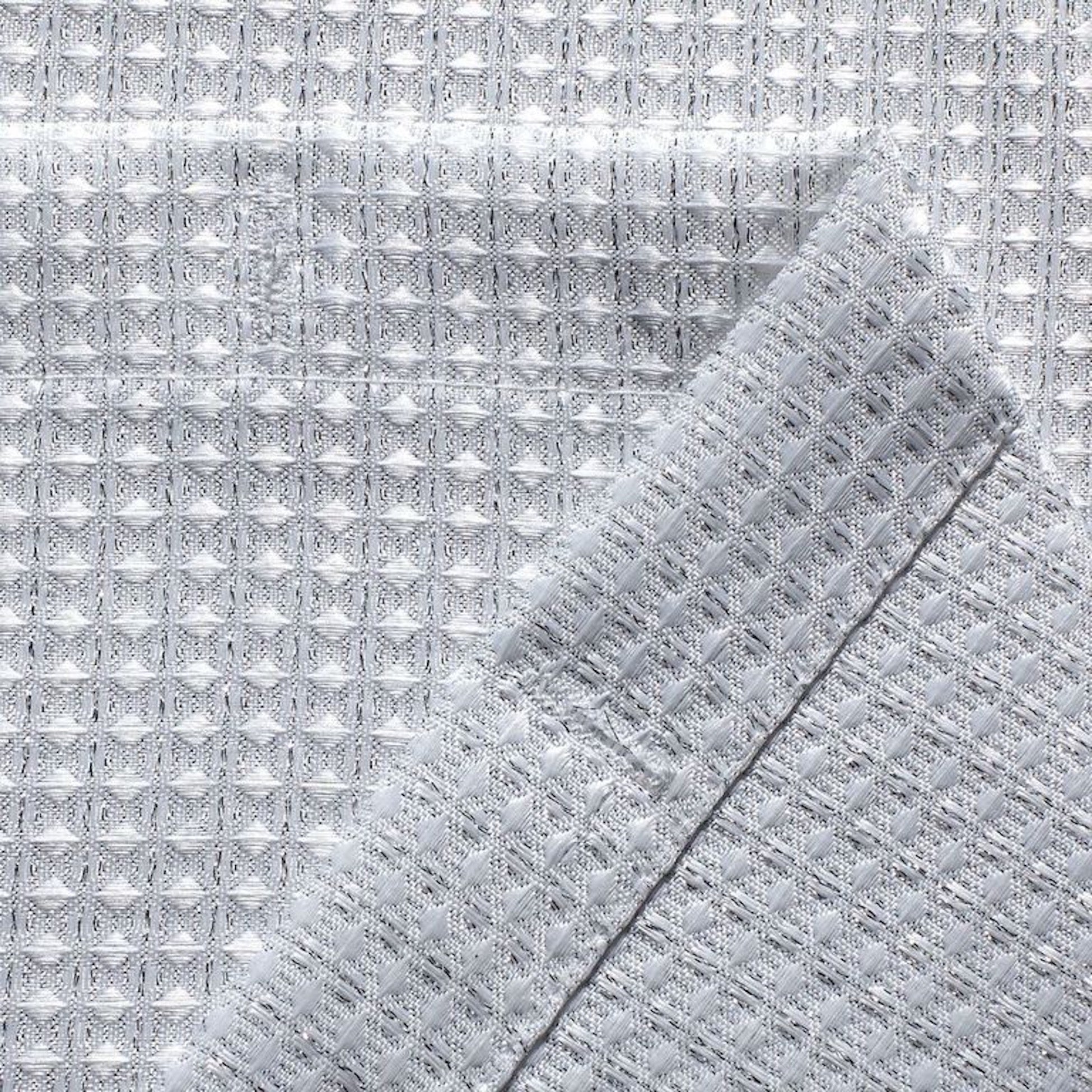 Dainty Home Lurex Waffle 3D Lurex Embedded Textured Lurex Thread Waffle Fabric Shower Curtain